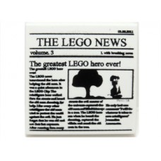 Part 3068bpb0431 Tile 2 x 2 with Newspaper 'THE LEGO NEWS' Pattern